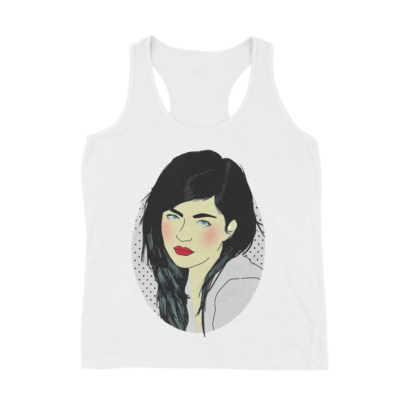 Women's White Portrait Tank Top